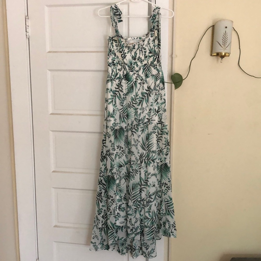 Tiered Dress palm print